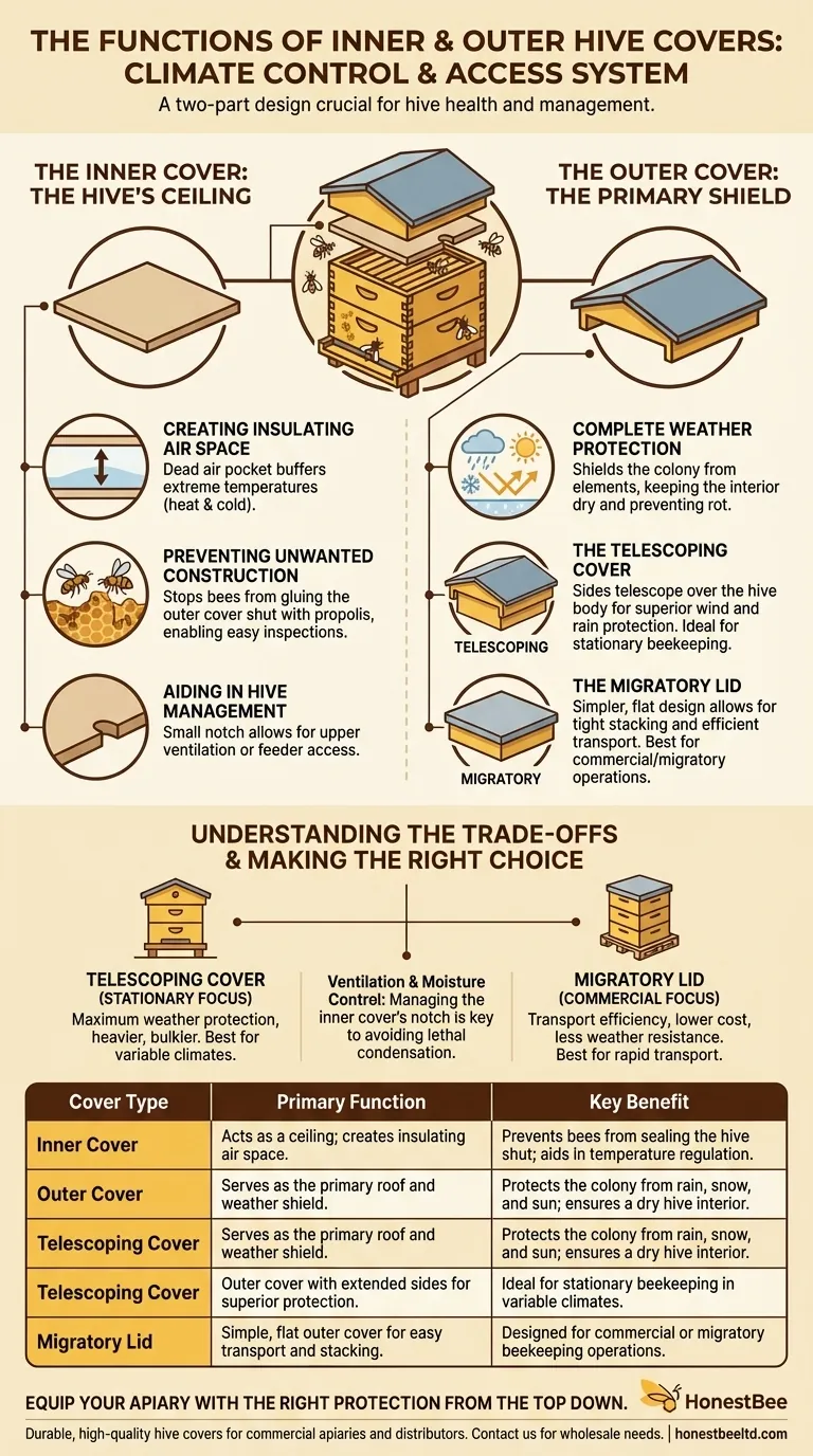 蜂箱内盖和外盖的功能是什么？蜂箱健康与气候控制指南 图解指南