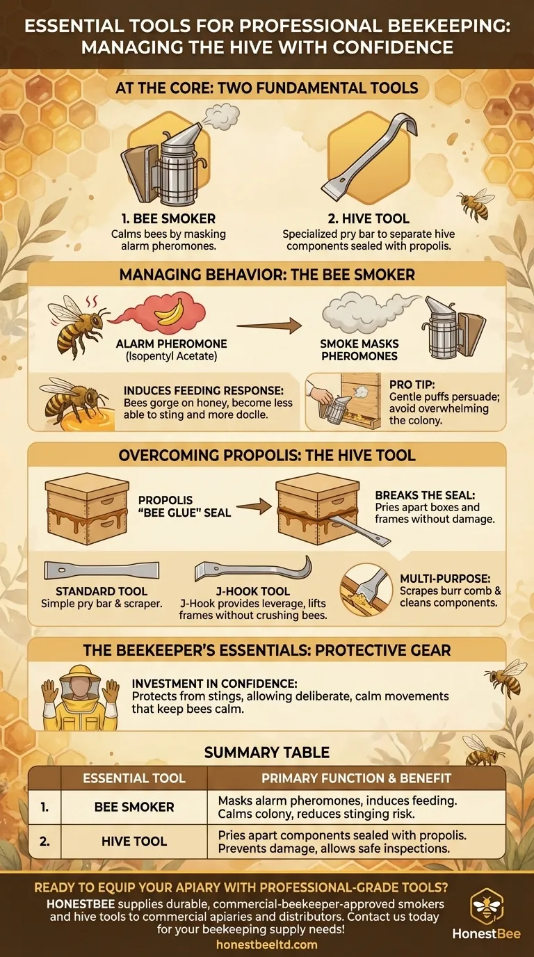 What are the essential tools needed for working with bees? Master Hive Inspections with Just 2 Tools Visual Guide