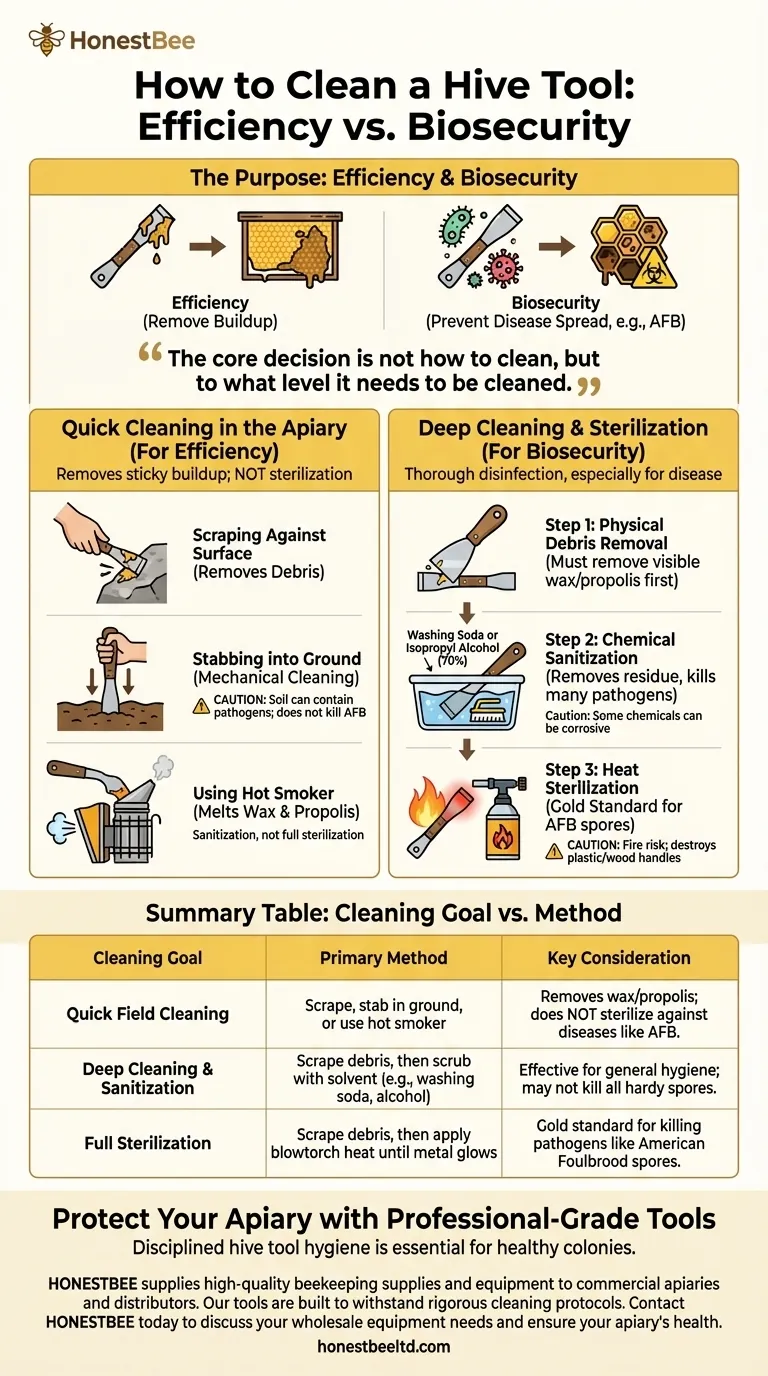 How can a hive tool be cleaned? Master Quick Field Cleaning vs. Deep Sterilization Visual Guide