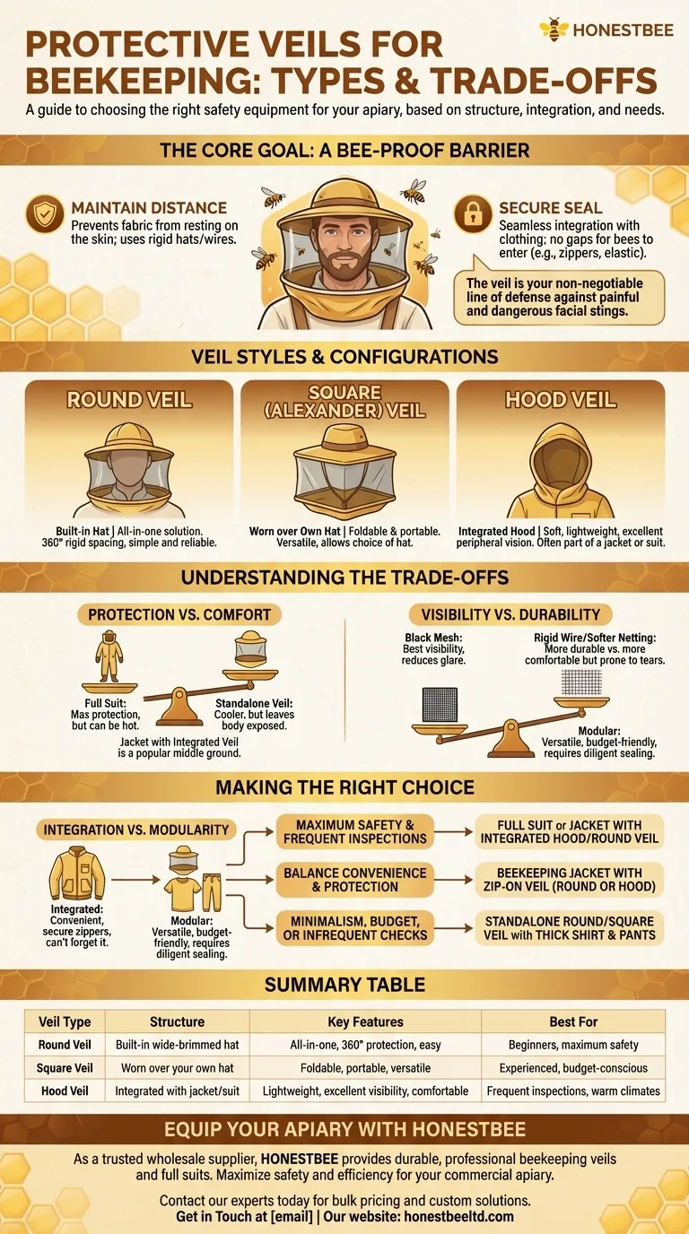 What types of protective veils are available for beekeeping? Choose the Best for Your Safety & Comfort Visual Guide