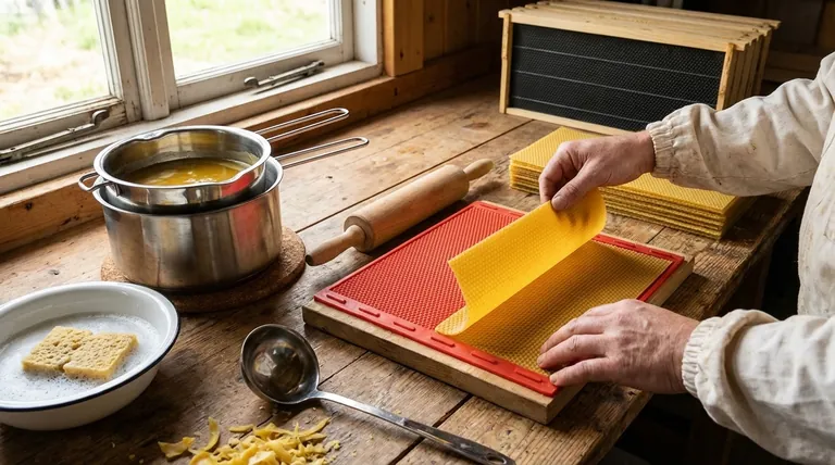 ¿Cómo se utiliza el molde de cera alveolar (Foundation Mold) para crear láminas de cera alveolar (foundation)? Domine la apicultura de bricolaje con precisión