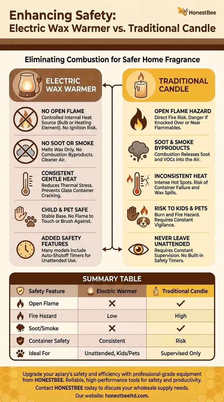 Comment un chauffe-cire électrique améliore-t-il la sécurité ? Éliminez le risque d'incendie grâce à une conception sans flamme Guide Visuel