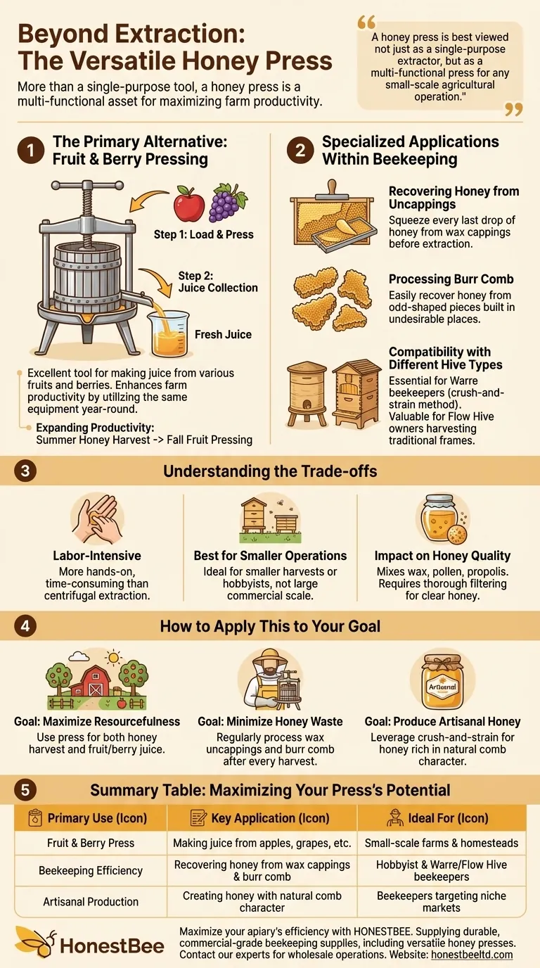 Come può essere utilizzato un torchio per il miele oltre all'estrazione del miele? Sblocca tutto il suo potenziale per la tua fattoria Guida Visiva