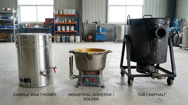 كيف يختلف نوع الخزان المستخدم لصهر شمع الشموع عن تلك المستخدمة في المواد اللاصقة واللحام والقطران؟ دليل لصهر المواد الخاصة