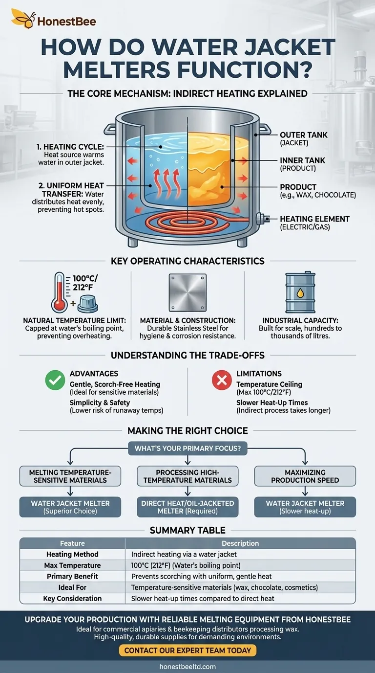 How do water jacket melters function? Achieve Gentle, Scorch-Free Melting for Sensitive Materials Visual Guide
