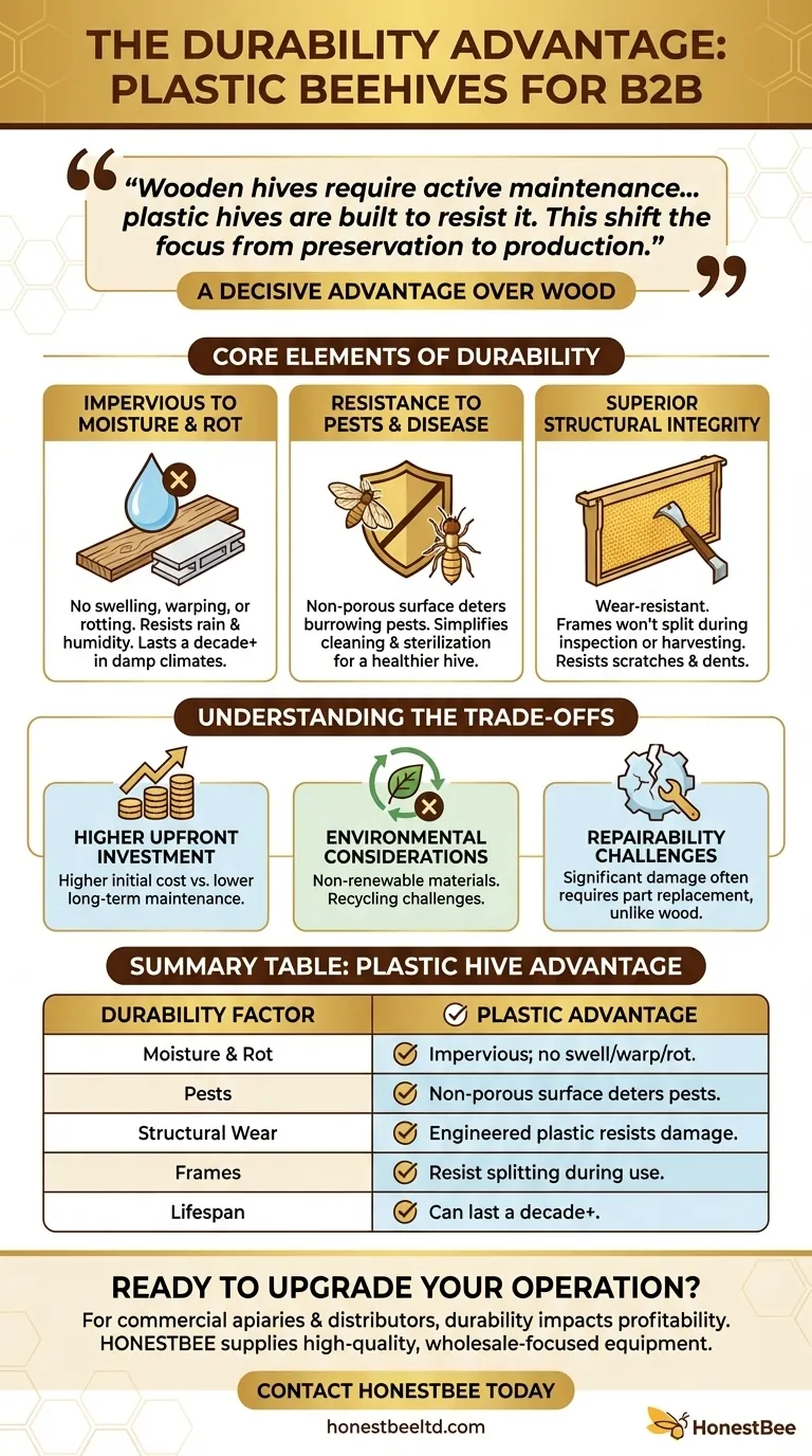 What are the advantages of plastic beehives in terms of durability? Achieve Decade-Long Hive Life with Less Maintenance Visual Guide