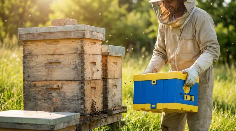 How does the weight of plastic beehives compare to wooden beehives? Reduce Physical Strain & Simplify Hive Management