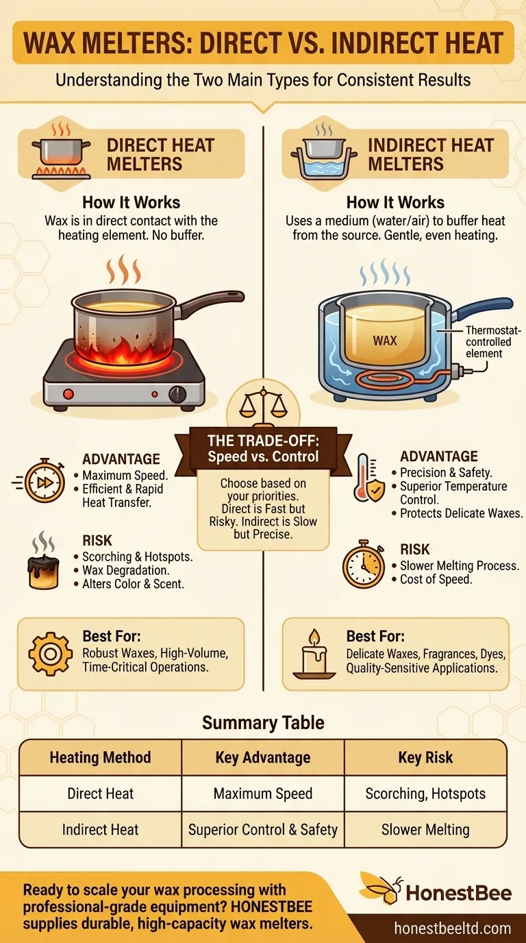 What are the two main types of wax melters available? A Guide to Direct vs. Indirect Heat Visual Guide