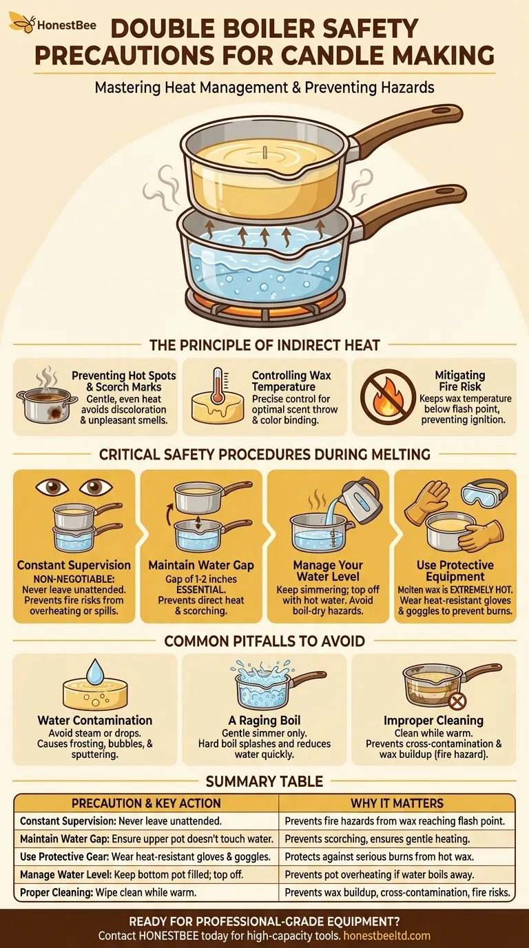 양초 제작 시 중탕기를 사용할 때 어떤 주의사항을 지켜야 하나요? 안전하고 고품질의 결과물을 보장하세요 시각적 가이드