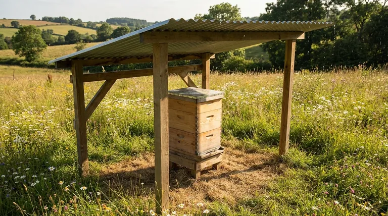What is the purpose of rain and shade structures for beehives? Boost Colony Health & Honey Production