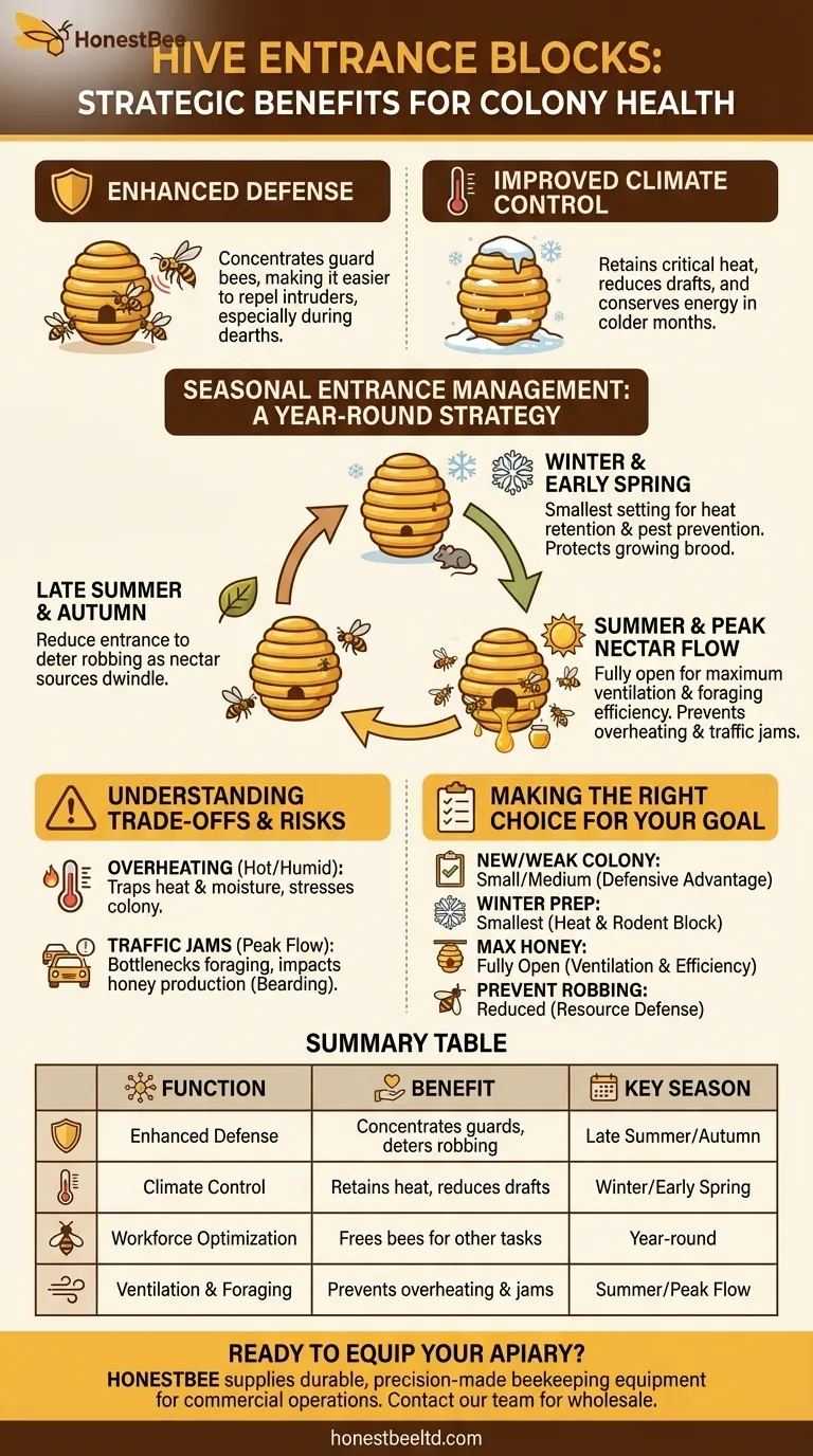 How do entrance blocks benefit a beehive? A Guide to Stronger Hive Defense and Health Visual Guide