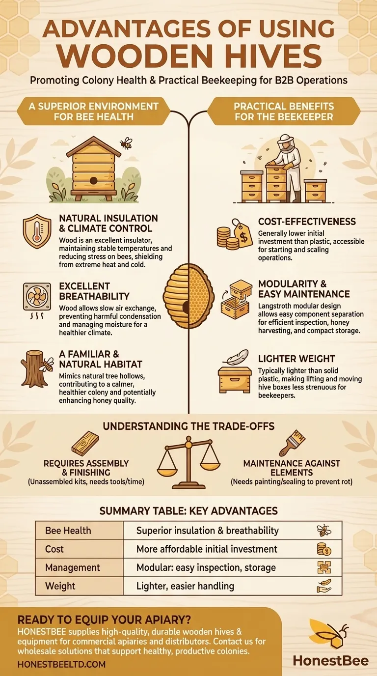 What are the advantages of using wooden hives? Superior Bee Health & Practicality for Your Apiary Visual Guide