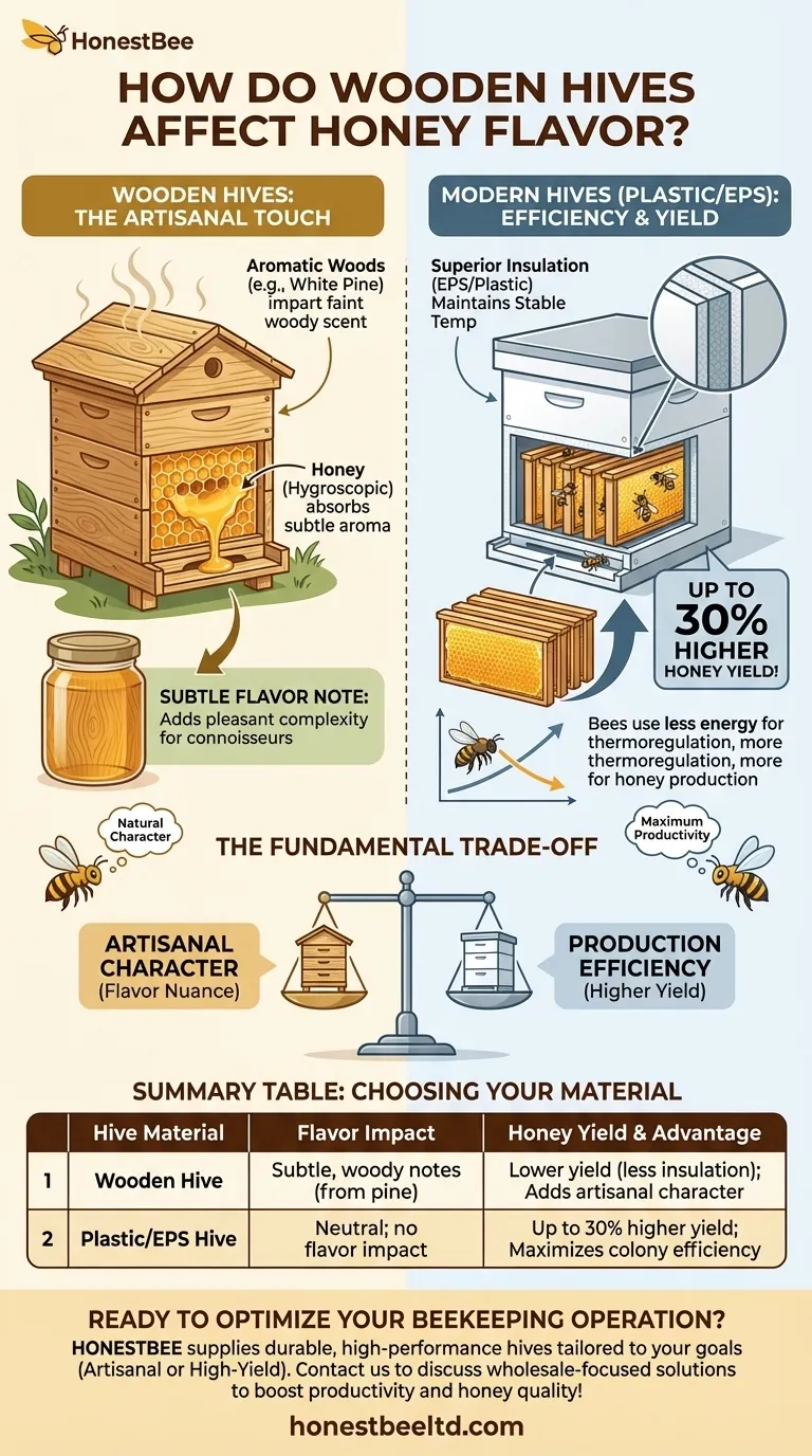How do wooden hives affect honey flavor? A Guide to Artisanal Taste vs. High Yield Visual Guide