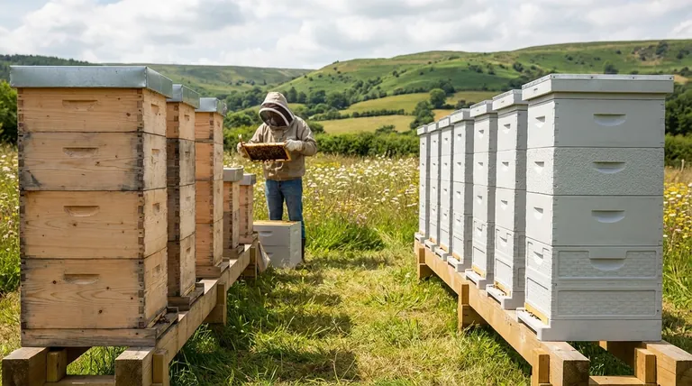 ¿Cuáles son los principales materiales debatidos para la construcción de colmenas? Madera vs. Plástico para su Apiario