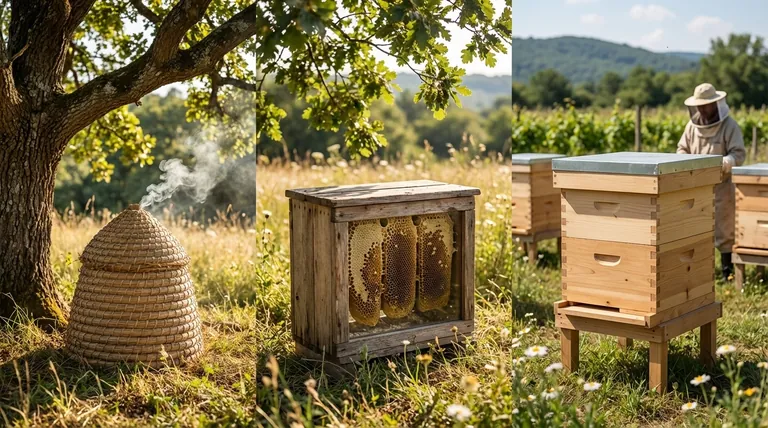 How have beehives evolved over time? From Destructive Harvests to Sustainable Management