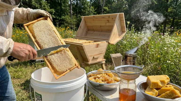 How is honey harvested from a top-bar hive? A Guide to Simple, Low-Equipment Processing