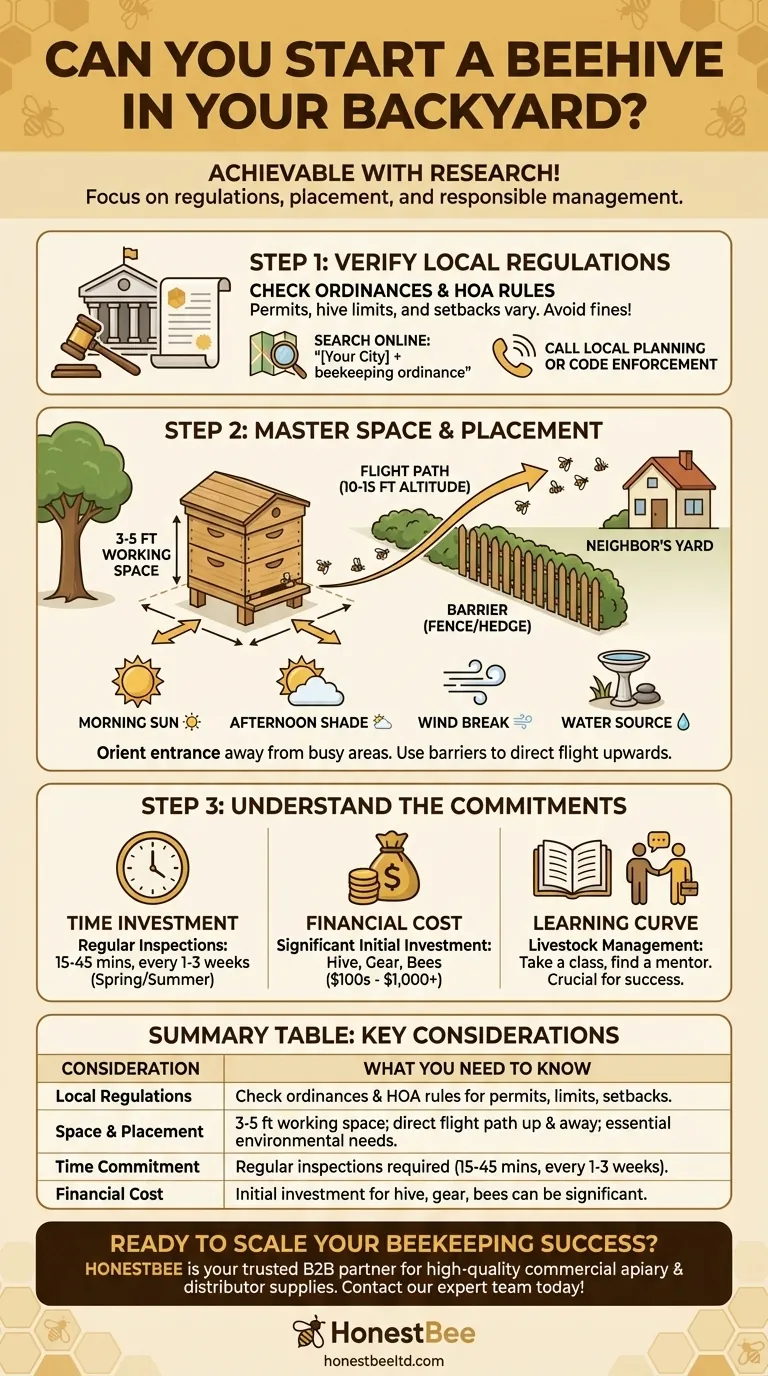 Can you start a bee hive in your backyard? A Guide to Responsible Urban Beekeeping Visual Guide
