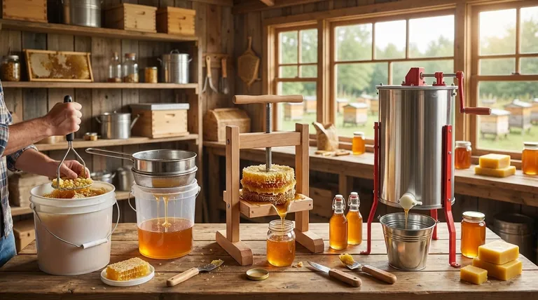 将蜂巢蜜加工成液态蜜的两种方法是什么?给爱好蜂农和小型养蜂人的指南