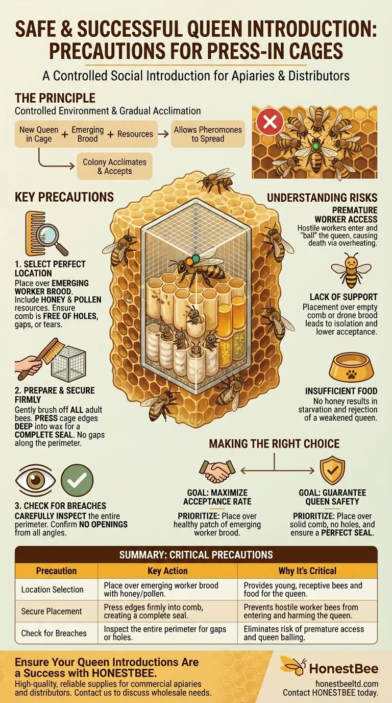 Какие меры предосторожности следует соблюдать при использовании вдавливаемых клеточек? Обеспечьте безопасное подсаживание матки Визуальное руководство