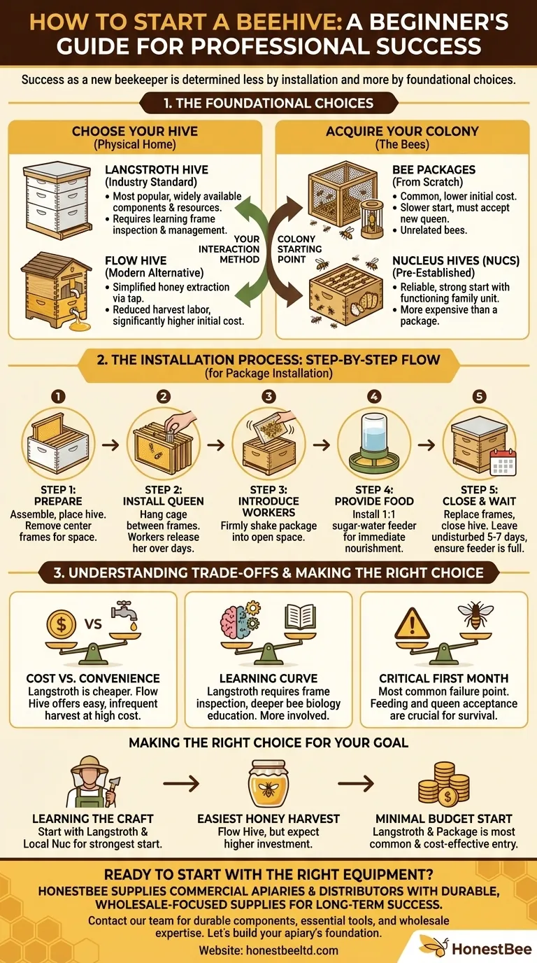 初心者向けのミツバチの巣箱の始め方：巣箱の設置とミツバチの導入に関する完全ガイド ビジュアルガイド