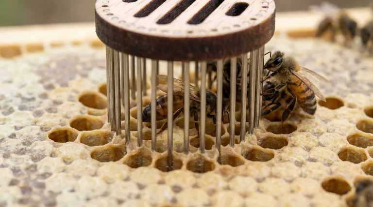 What is a push-in queen cage and how does it differ from standard cages? Achieve Higher Queen Acceptance Rates