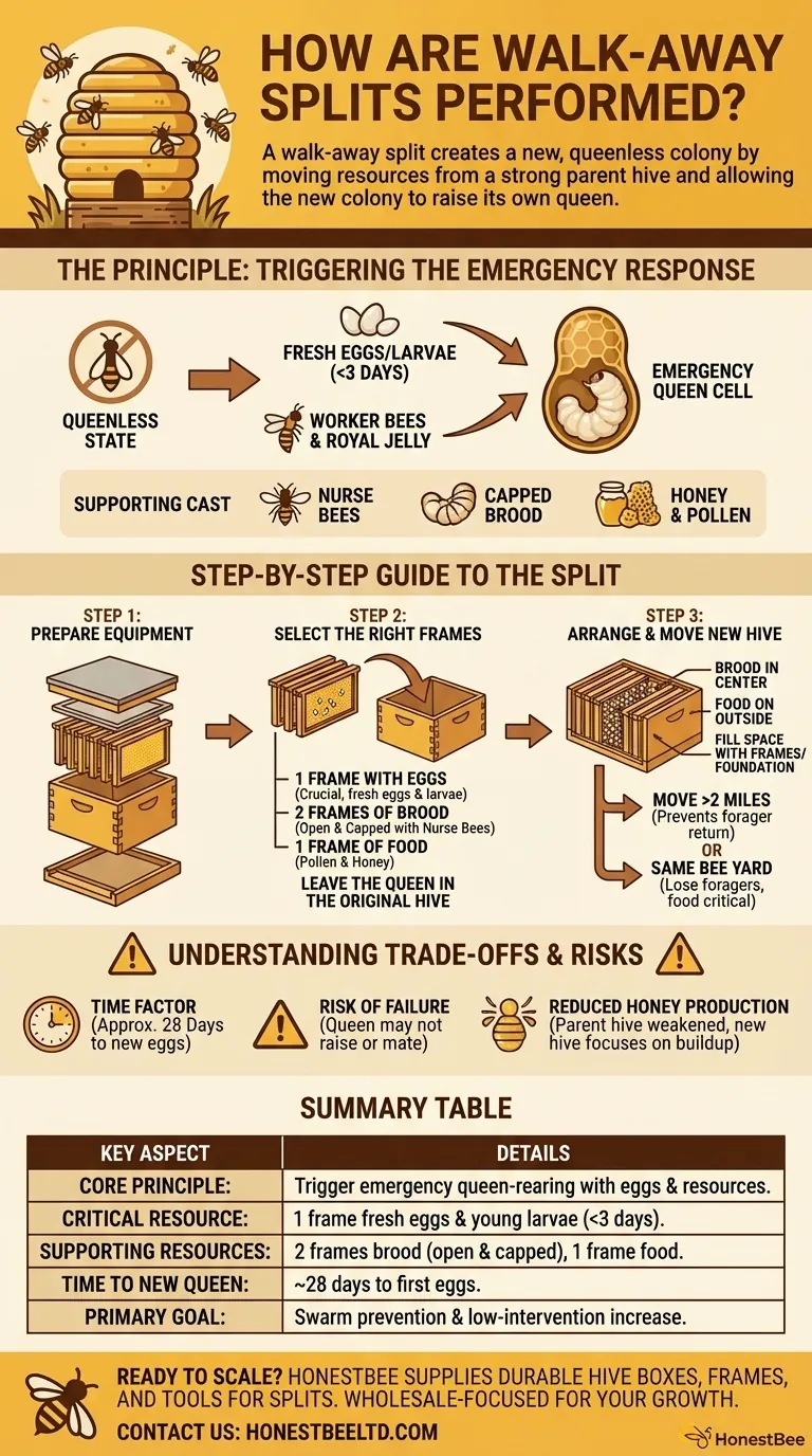 How are walk-away splits performed? A Simple Guide to Natural Colony Growth Visual Guide