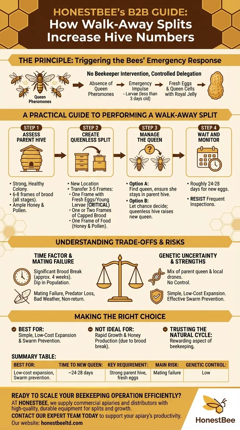 Como as divisões "walk-away" podem ser usadas para aumentar o número de colmeias? Um método de baixo custo para expansão de apiário Guia Visual