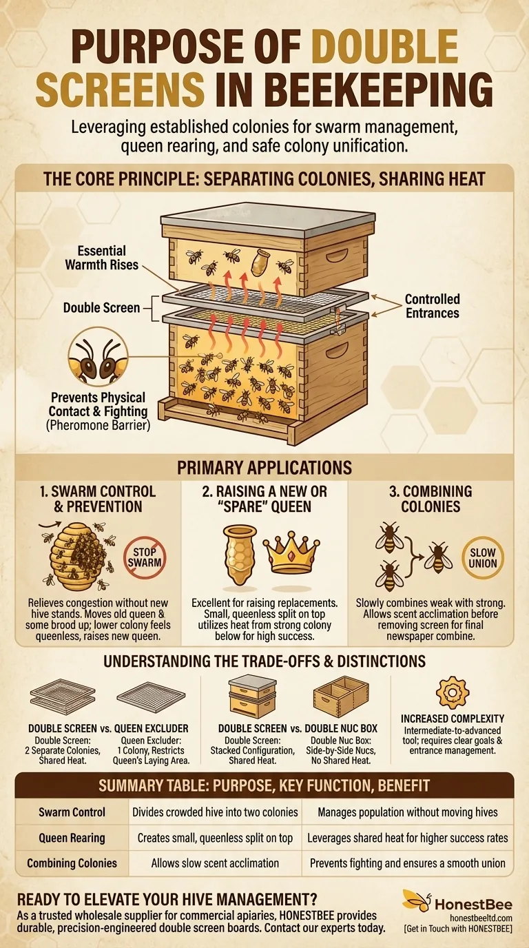 双屏蜂箱在养蜂中的目的是什么？掌握分蜂控制和蜂王培育 图解指南