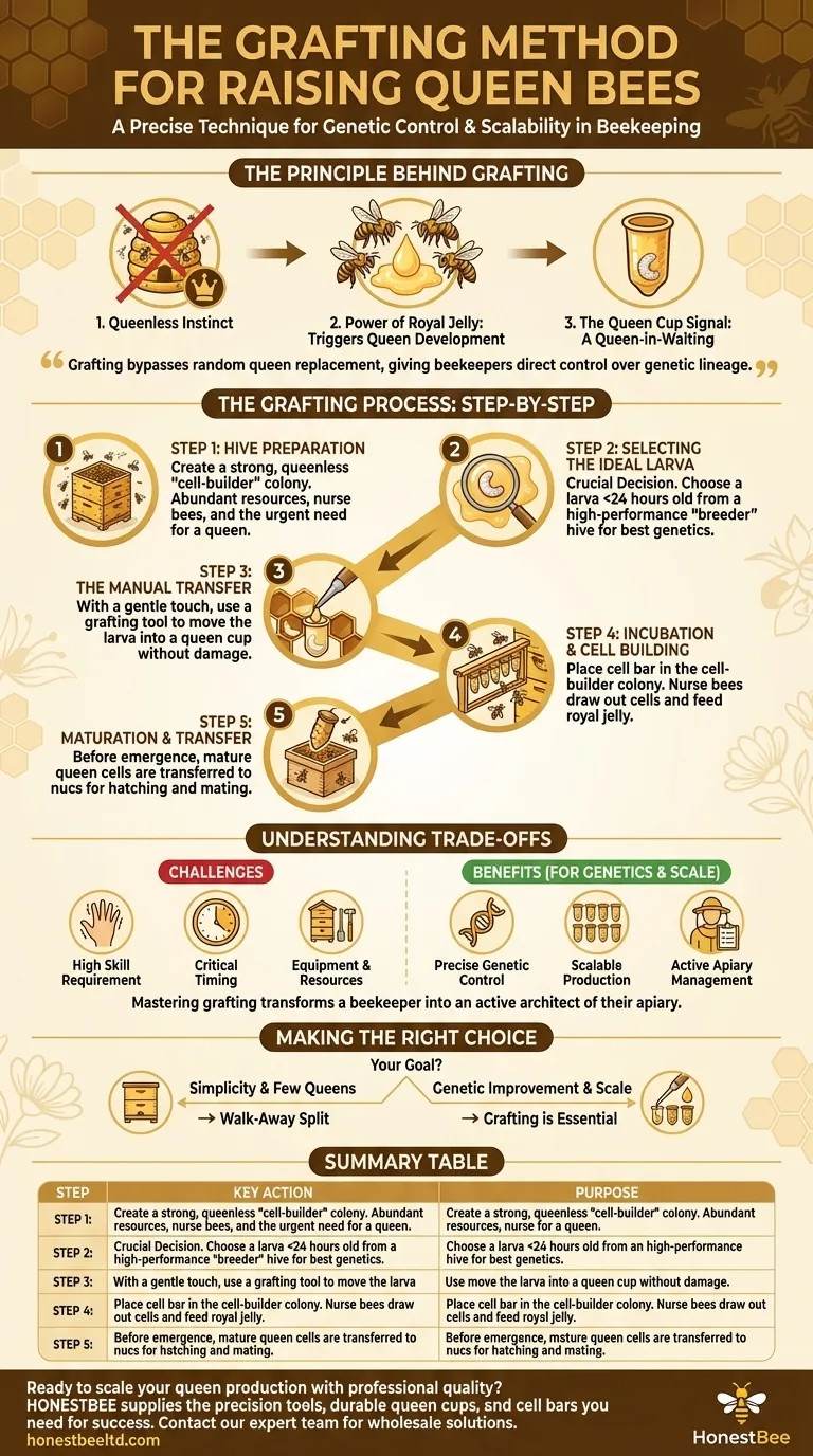 What is the grafting method for raising queen bees? Master Genetic Control for Your Apiary Visual Guide