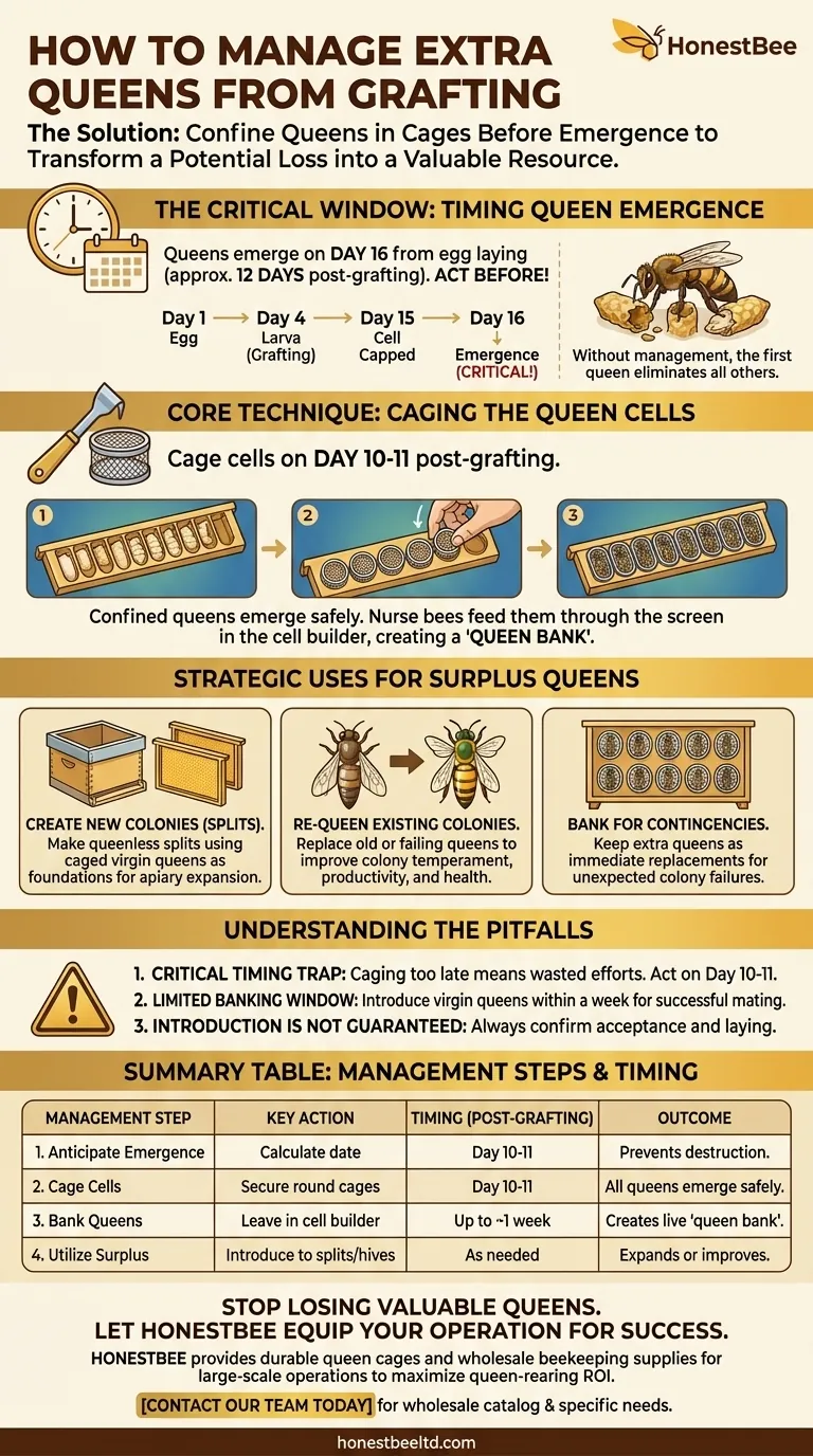 Как управлять лишними матками, появляющимися после прививки? Превратите избыточных маток в активы пасеки Визуальное руководство