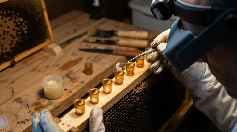 Qual è il processo per innestare le celle reali? Allevamento di Regine di Precisione Magistrale per il Tuo Apiario