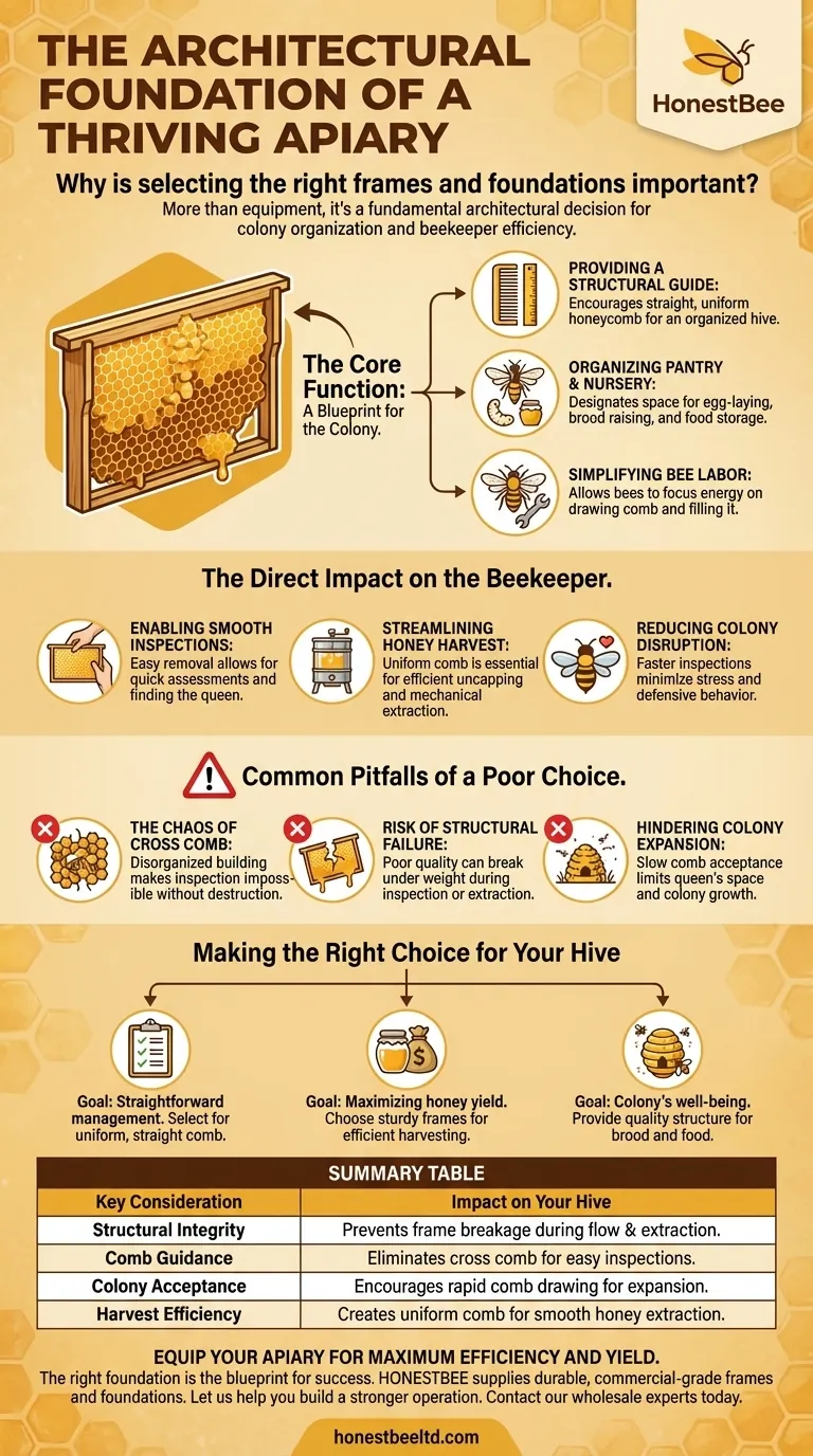 Why is selecting the right frames and foundations important? Build a Stronger, More Productive Hive Visual Guide