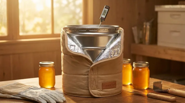 What temperature does the Bee Blanket maintain honey at? Preserve Quality with Precise 110°F Heating