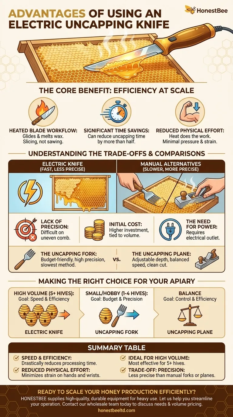 What are the advantages of using an electric uncapping knife? Maximize Honey Harvesting Efficiency Visual Guide