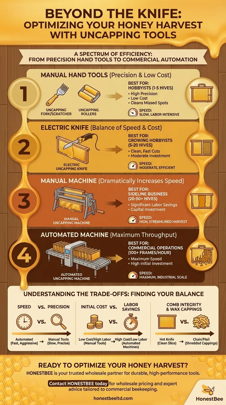 Какие еще инструменты, кроме ножей, существуют для снятия забруса? Найдите подходящий инструмент для масштаба вашей пасеки Визуальное руководство