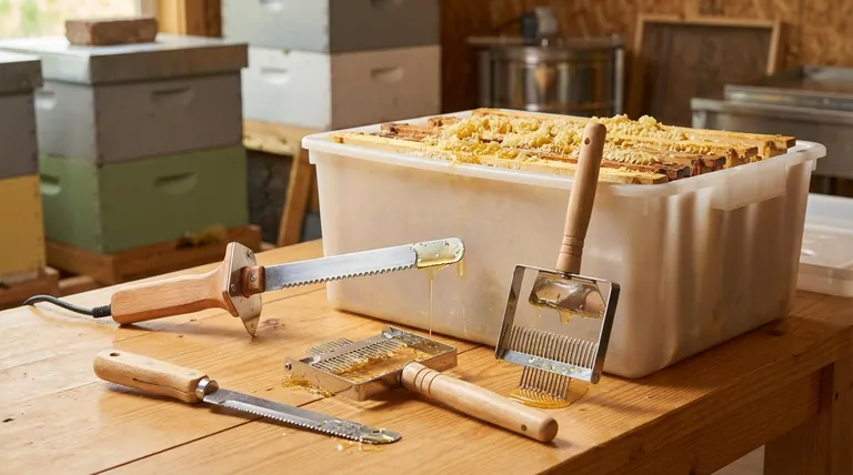 What are the key tools needed for the uncapping process? A Guide to Efficient Honey Harvesting