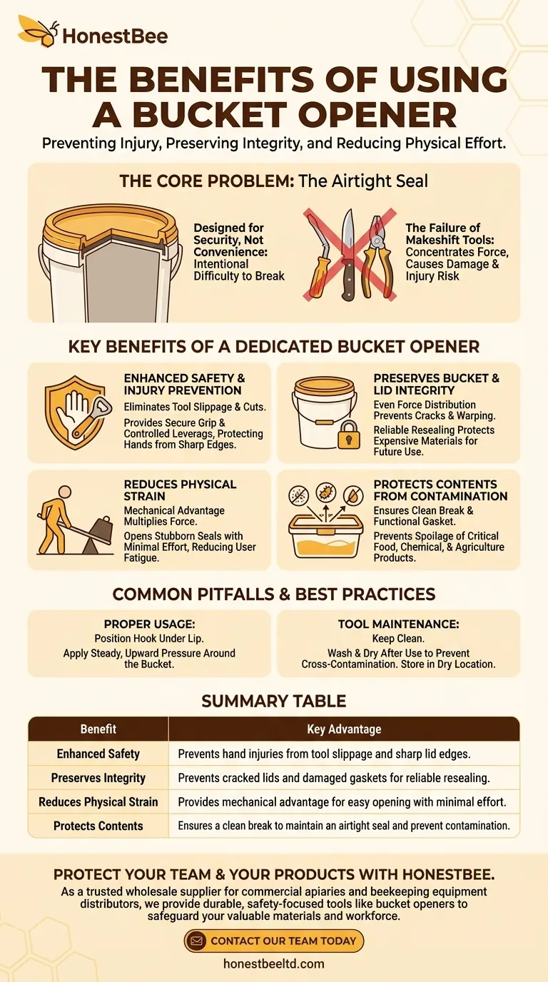 What are the benefits of using a bucket opener? Boost Safety & Efficiency in Your Operations Visual Guide