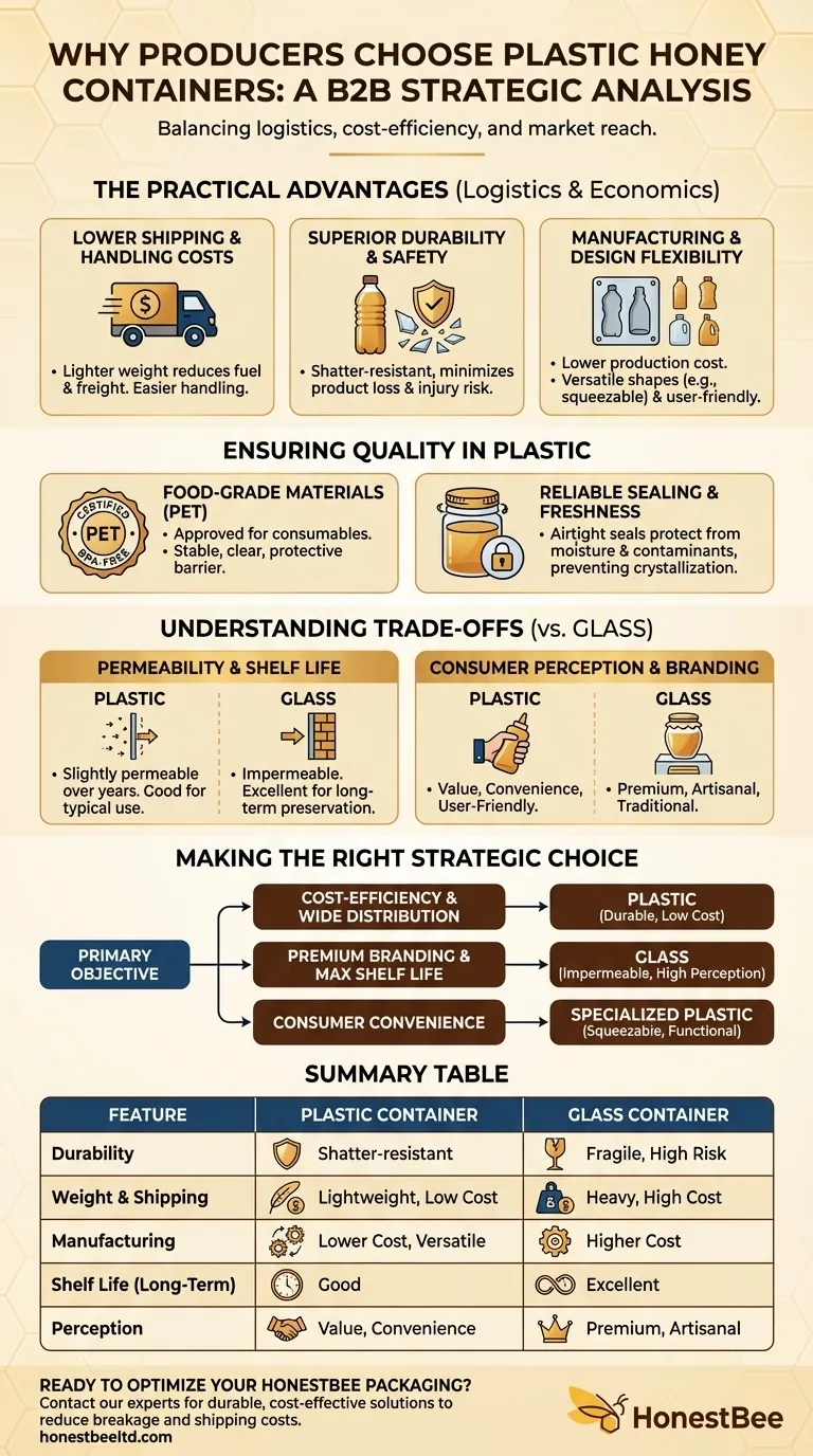 لماذا قد يختار المنتجون عبوات بلاستيكية للعسل؟ دليل للتغليف الفعال من حيث التكلفة والمتين دليل مرئي
