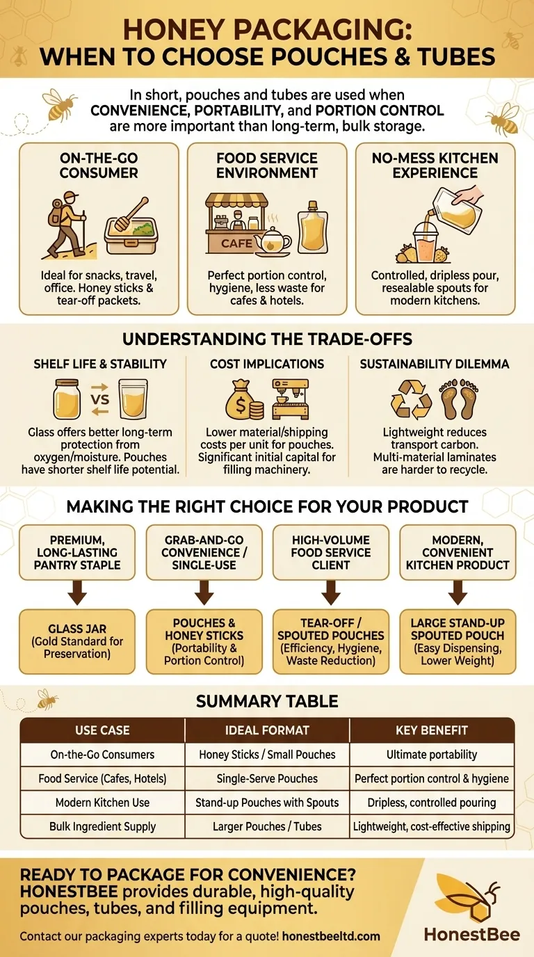 Wann werden Beutel oder Tuben für die Honigverpackung verwendet? Für Portabilität & Portionskontrolle Visuelle Anleitung