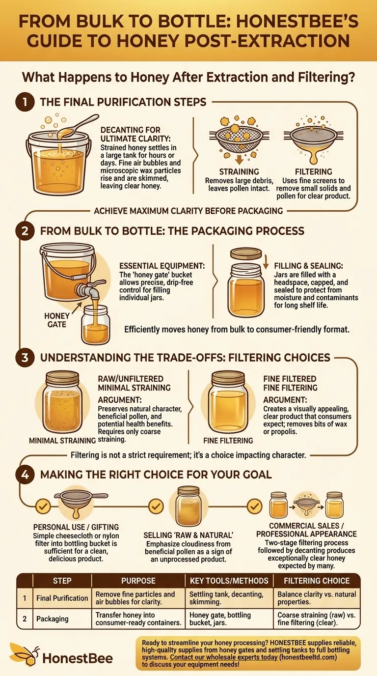 Что происходит с медом после откачки и фильтрации? От очистки до идеальной упаковки Визуальное руководство