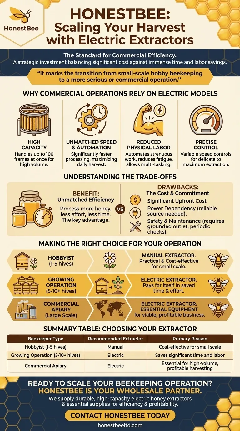 Who typically uses electric honey extractors? Essential for Large-Scale Commercial Beekeepers Visual Guide