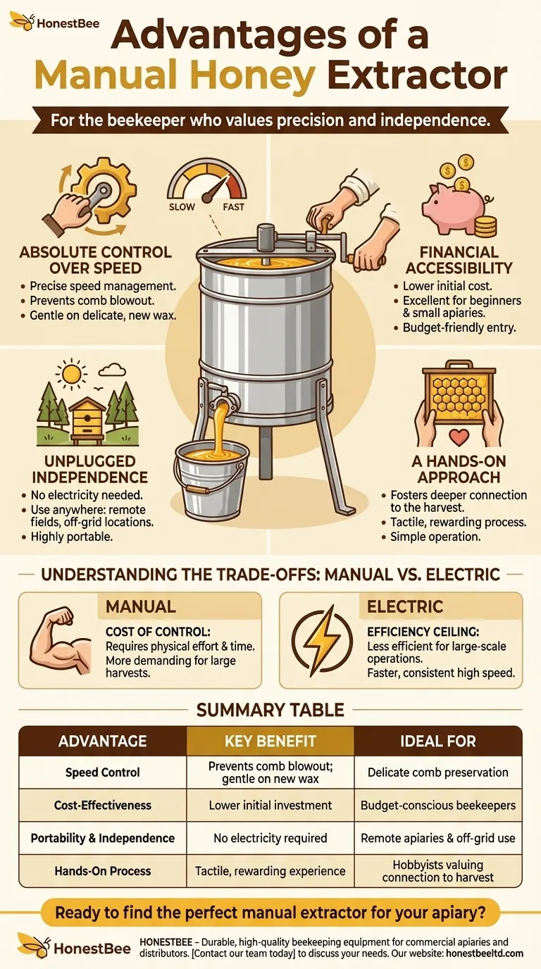 What are the advantages of a manual honey extractor? Achieve Precise, Affordable Honey Harvesting Visual Guide