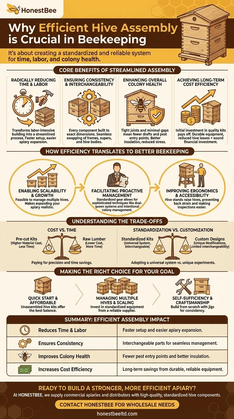 Why is efficient hive assembly important in beekeeping? Save Time, Labor, and Boost Colony Health Visual Guide
