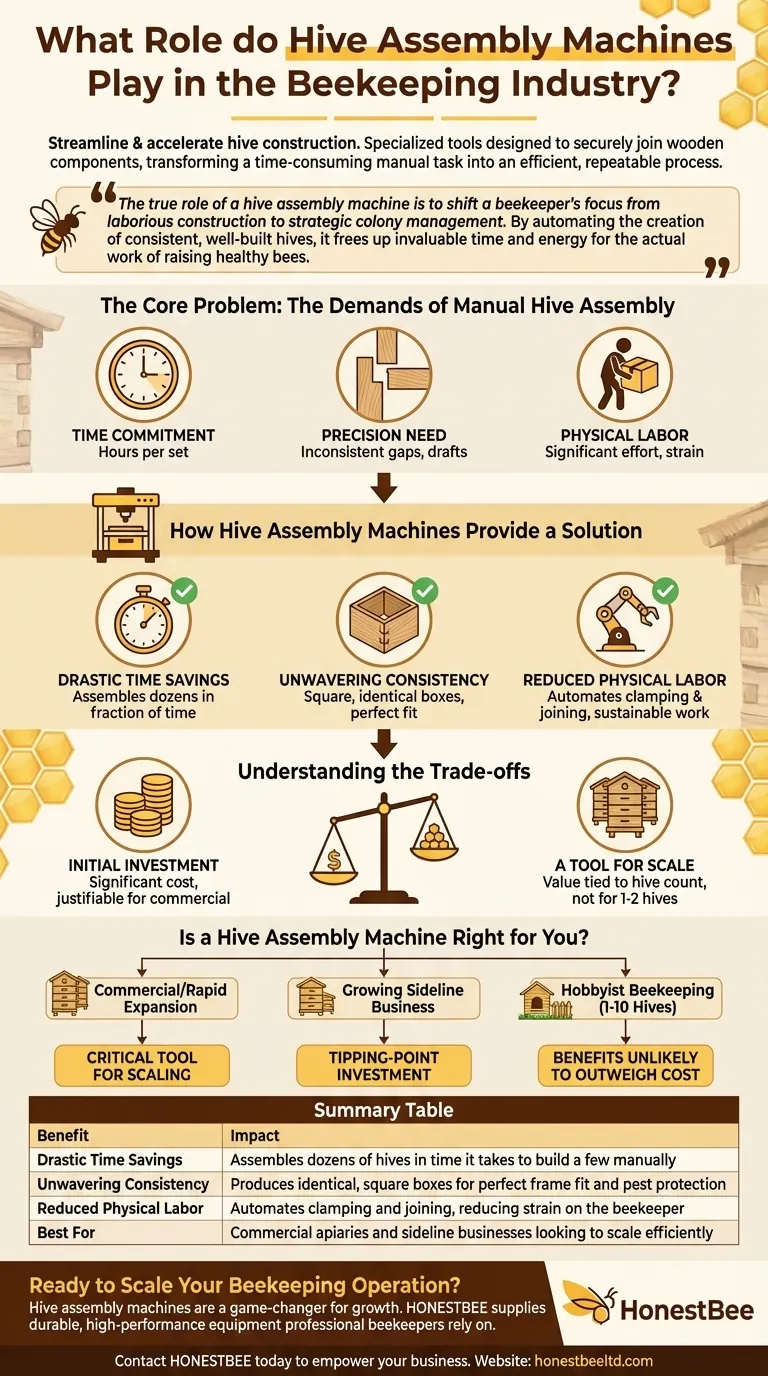 Qual è il ruolo delle macchine per l'assemblaggio delle arnie nell'apicoltura? Scalare il tuo apiario con l'automazione Guida Visiva