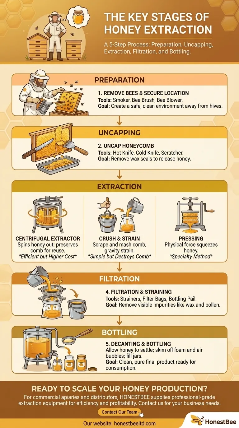 ما هي المراحل الرئيسية لاستخراج العسل؟ دليل شامل لمربي النحل دليل مرئي