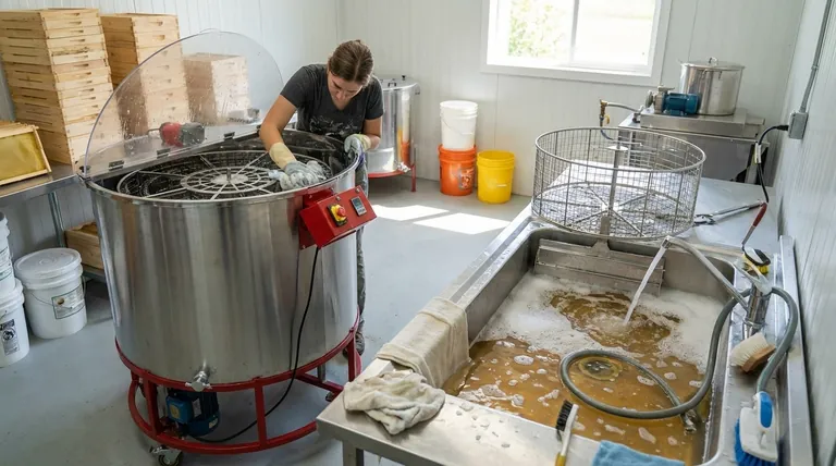 How should the extractor be cleaned after use? Protect Your Honey & Equipment Investment