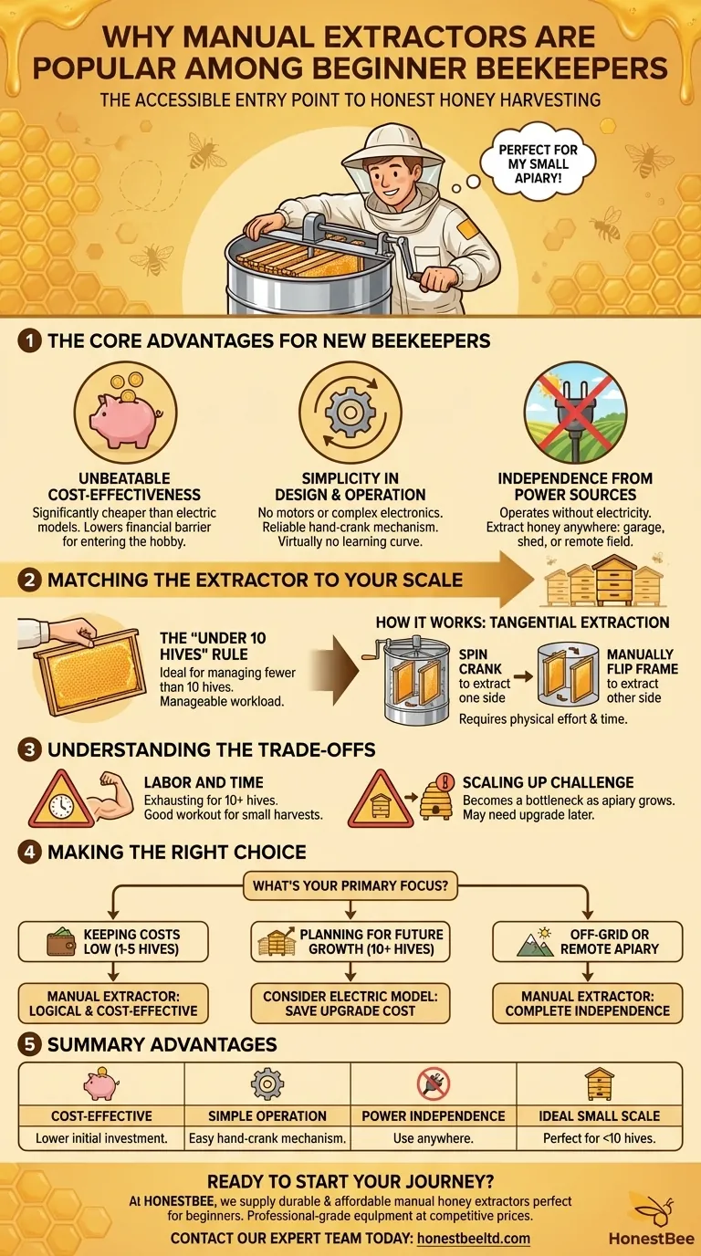 Why are manual extractors popular among beginner beekeepers? A Guide to Starting Simple & Saving Money Visual Guide
