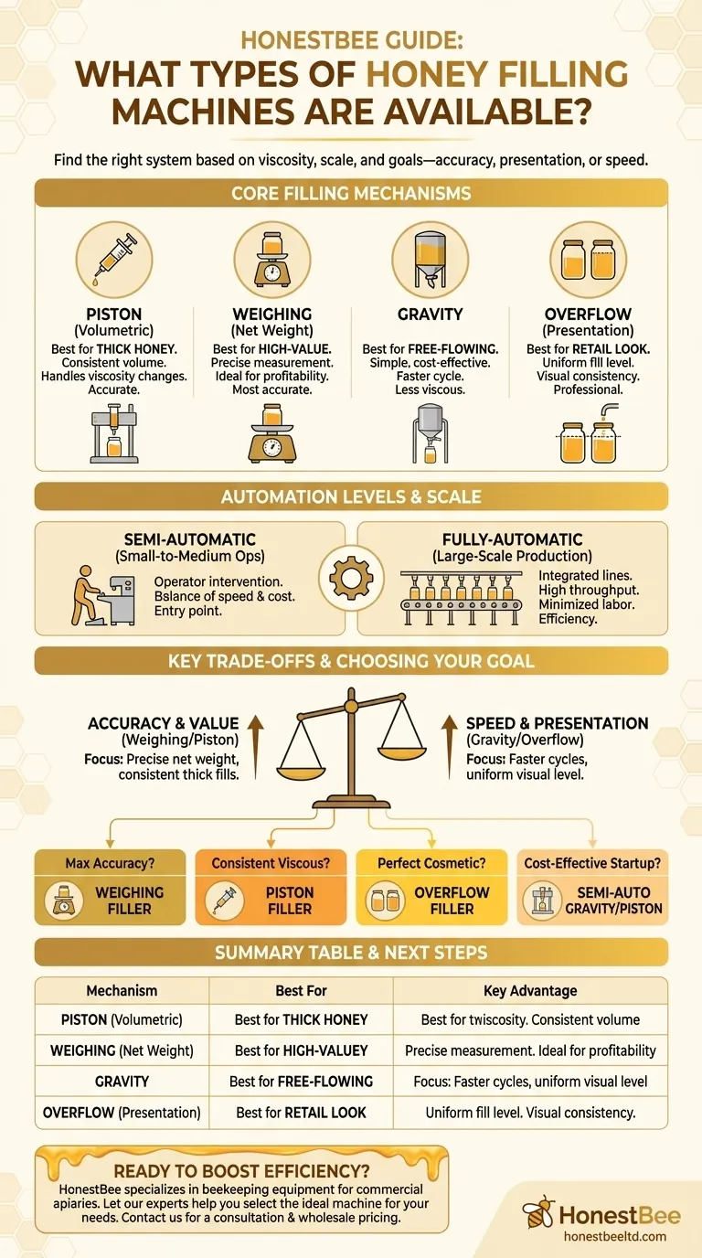Quali tipi di macchine riempitrici per miele sono disponibili? Trova il sistema perfetto per il tuo apiario Guida Visiva