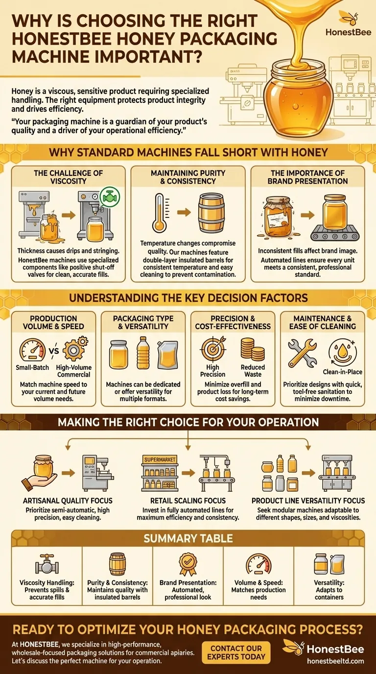 Perché è importante scegliere la macchina giusta per il confezionamento del miele? Assicurare qualità ed efficienza per la vostra attività di miele Guida Visiva
