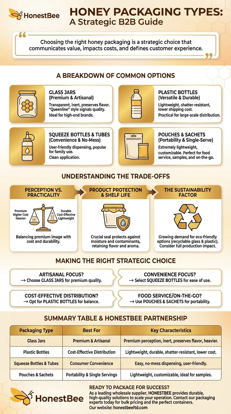 What types of packaging are commonly used for honey? A Guide to Glass, Plastic, and More Visual Guide